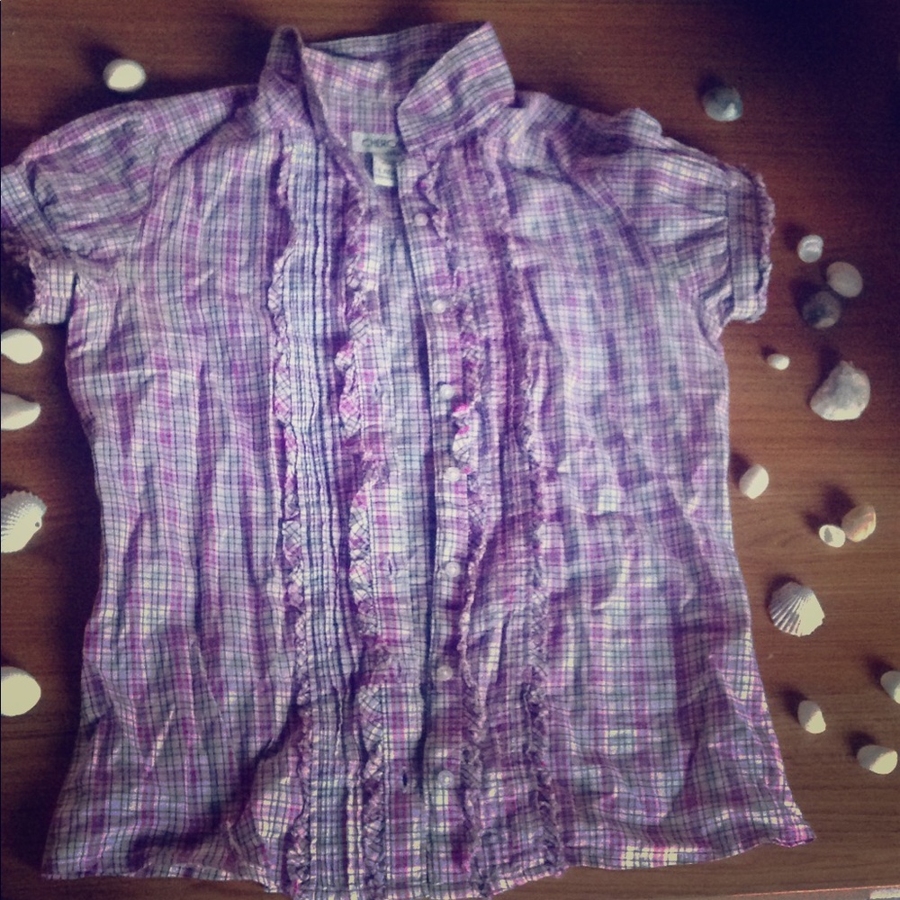 Plaid short sleeve shirt